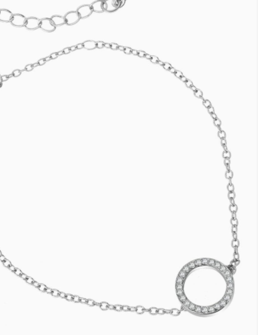 Geometric Circle Bracelet with Micro-Inlaid Diamonds