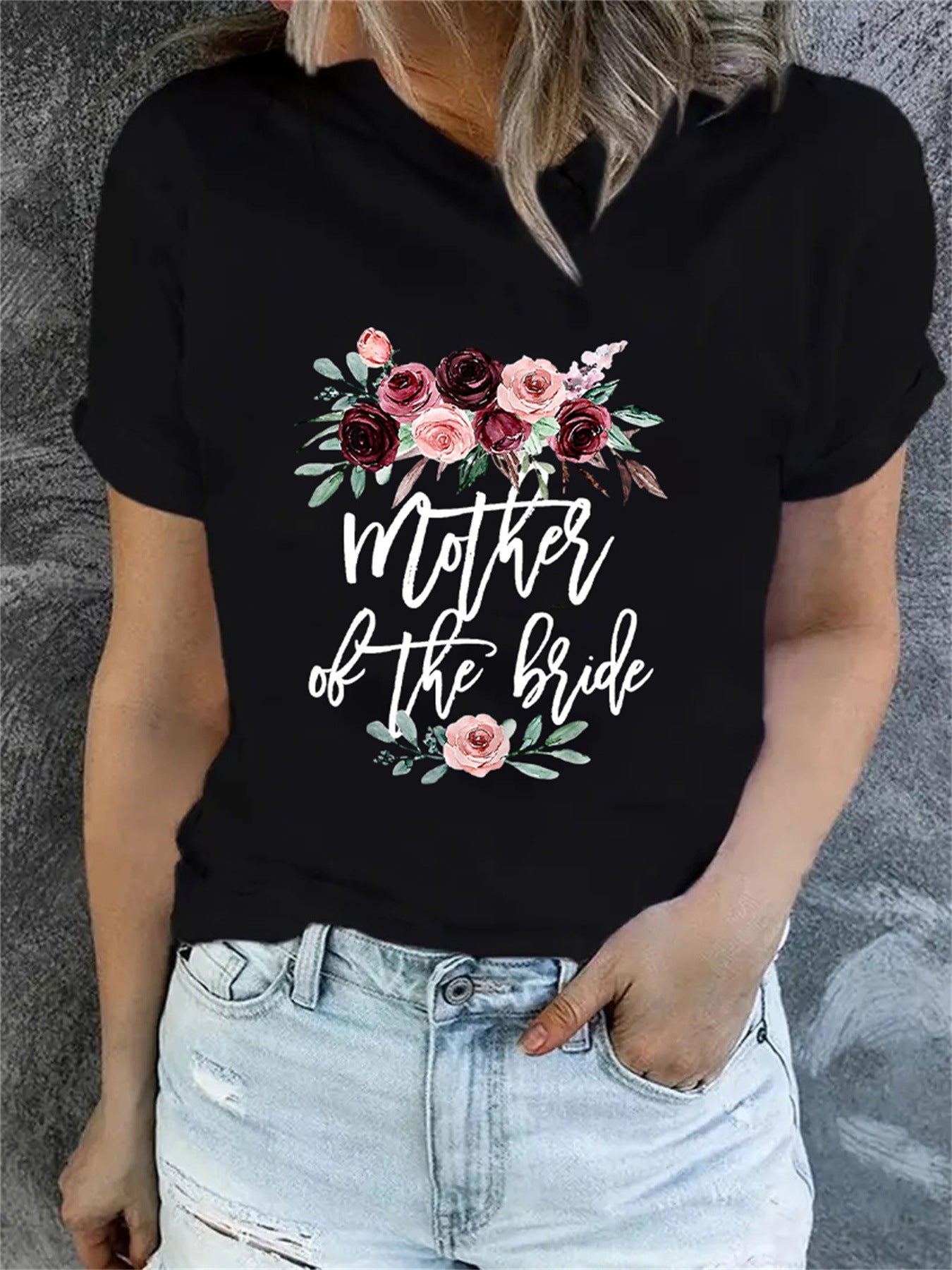 Plain Print Matching Family Short Sleeve T-Shirts