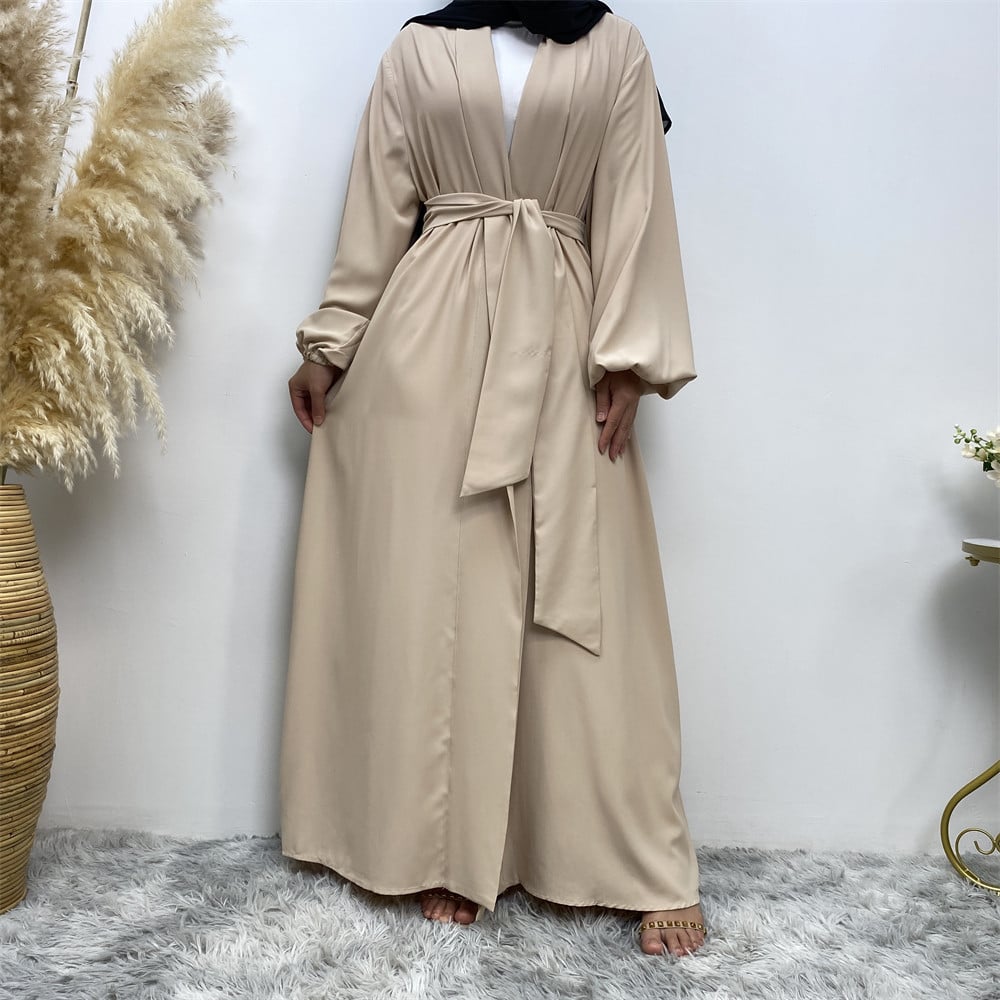 Lace Up Cardigan Robe with Cuffs and Pockets