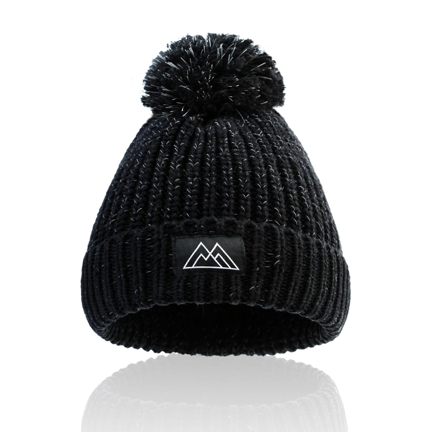 YATANAM Baby Beanie Reflective Toddler Winter Hat Knitted Infant Beanies for Girls Boys Novelty Pom Pom Hats (2-6 Years A-Black)