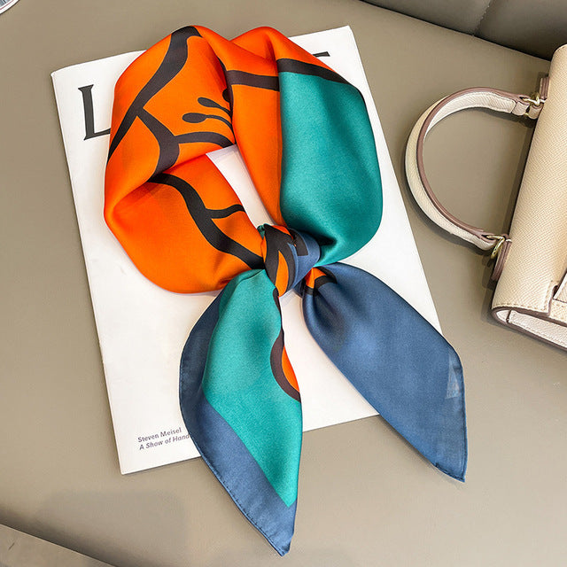 Luxury Silk Satin Scarves for Women - 70x70 cm Square