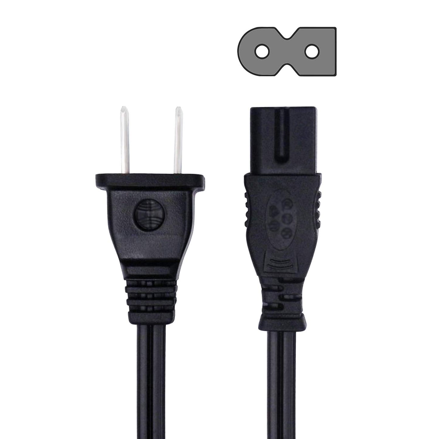 8ft AC Power Cord Replacement for Sony PlayStation 2 1 PS1 PS2Pioneer Pro DJ PLX-500-K DJM-400 DM40 DM40BT Mixer Studio Monitor CDJ900NXS Player Power Cord 2 Prong AC Cable