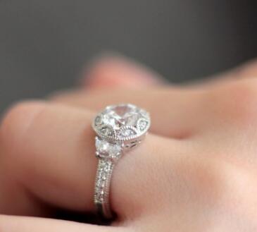 Diamond Engagement Ring with Inlaid Diamonds