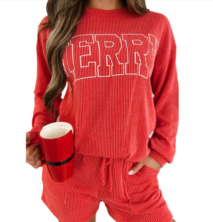 Women's Letter Printed Shorts Set