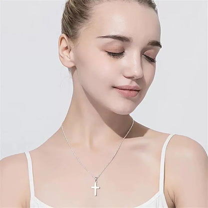 S925 Silver Cross Pendant with Custom Engraving