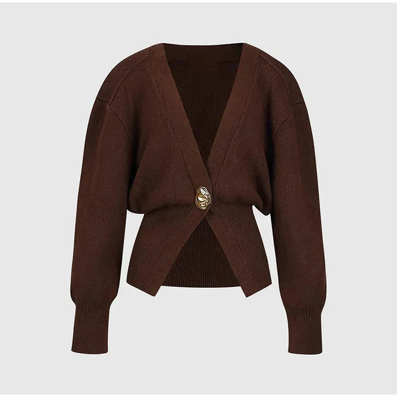 V-Neck Button Cardigan