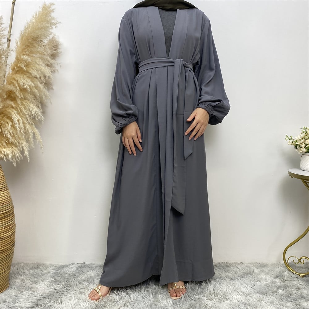 Lace Up Cardigan Robe with Cuffs and Pockets