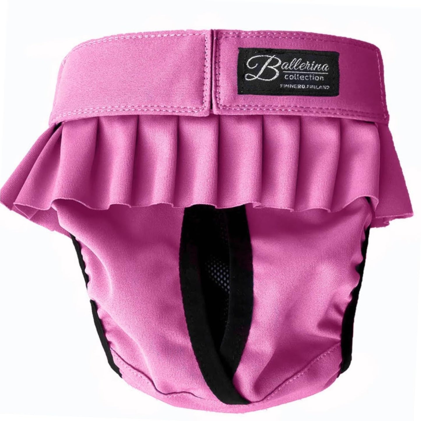 FINNERO Ballerina Dog Diapers Female Reusable Dog Diapers for Female Dogs Puppy Diapers Female Female Dog Diapers for Heat Doggie Diapers for Female Dogs Washable Dog Period Diapers [L Pink]