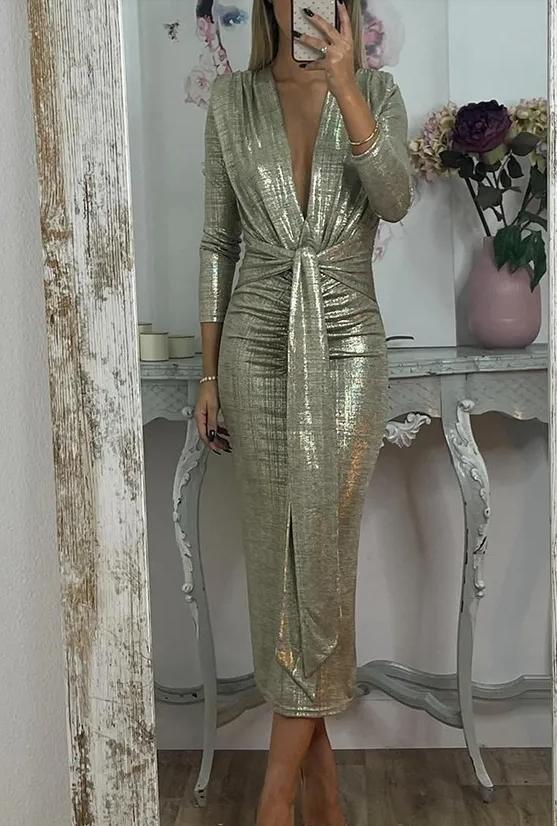 Gleam V-Neck Dress