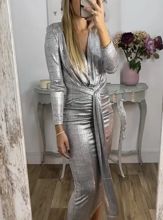 Gleam V-Neck Dress