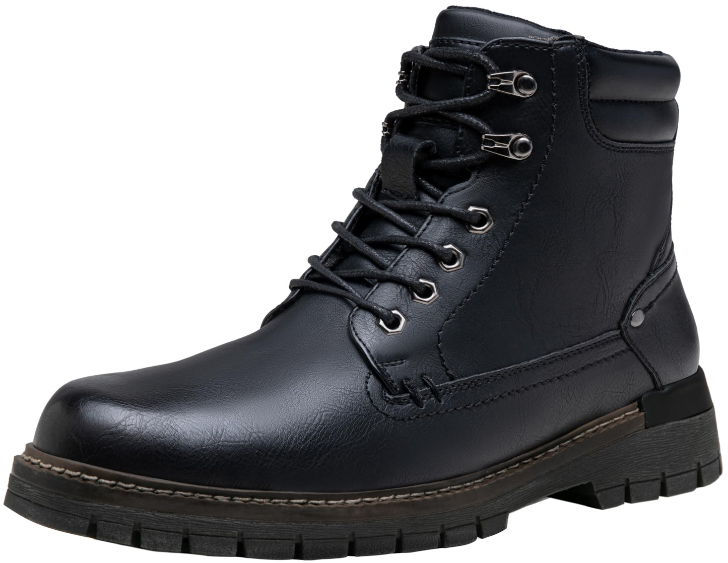 Jousen Mens Boots Fashion Casual Boot Hiking Zipper Chukka Boots for Men(AMY8118A blackpu 8)