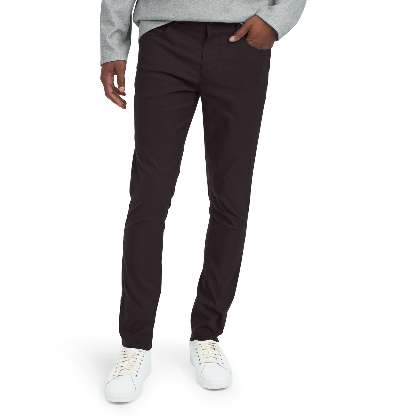 DKNY Mens Tech Pants - Stretch Travel Pants for Men | 5 Pocket Pants Casual Mens Pants | Performance Stretch Pants | Mens Travel Pants Skinny Fit Black