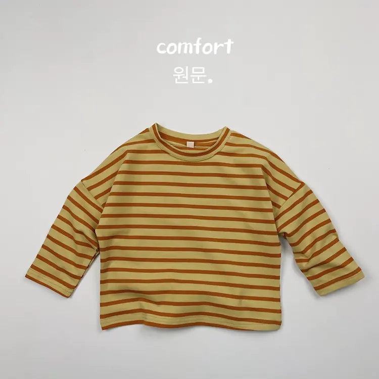 Cotton Long Sleeve Striped T-Shirts for Girls