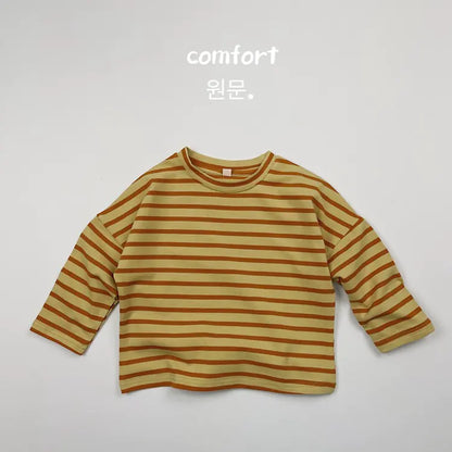 Cotton Long Sleeve Striped T-Shirts for Girls