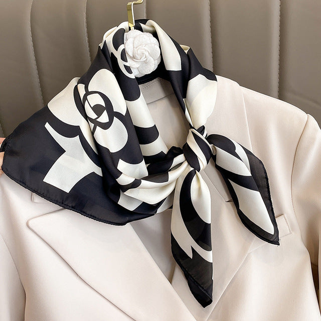 Luxury Silk Satin Scarves for Women - 70x70 cm Square