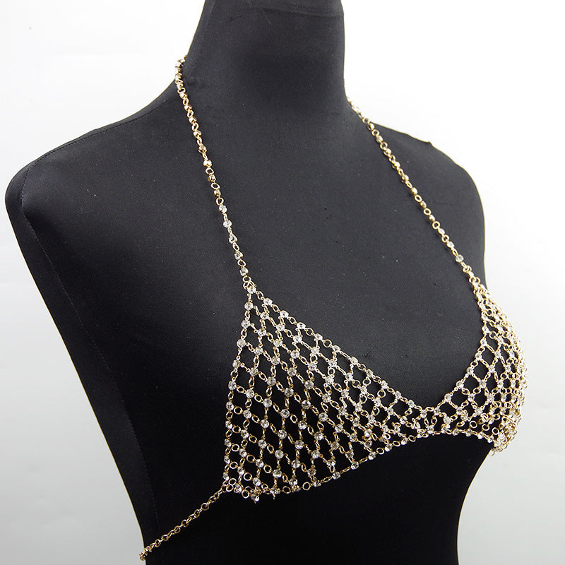 Body Chain with Artificial Diamonds for Nightclubs
