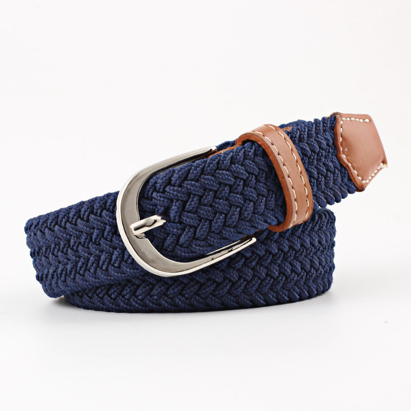 Unisex Canvas Belt - Elastic Woven Waist Belt for Students