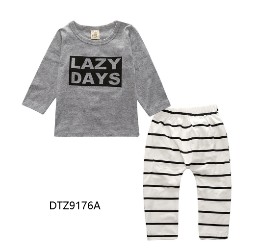 Spring Autumn Long Sleeve T-Shirt Baby Outfit Set