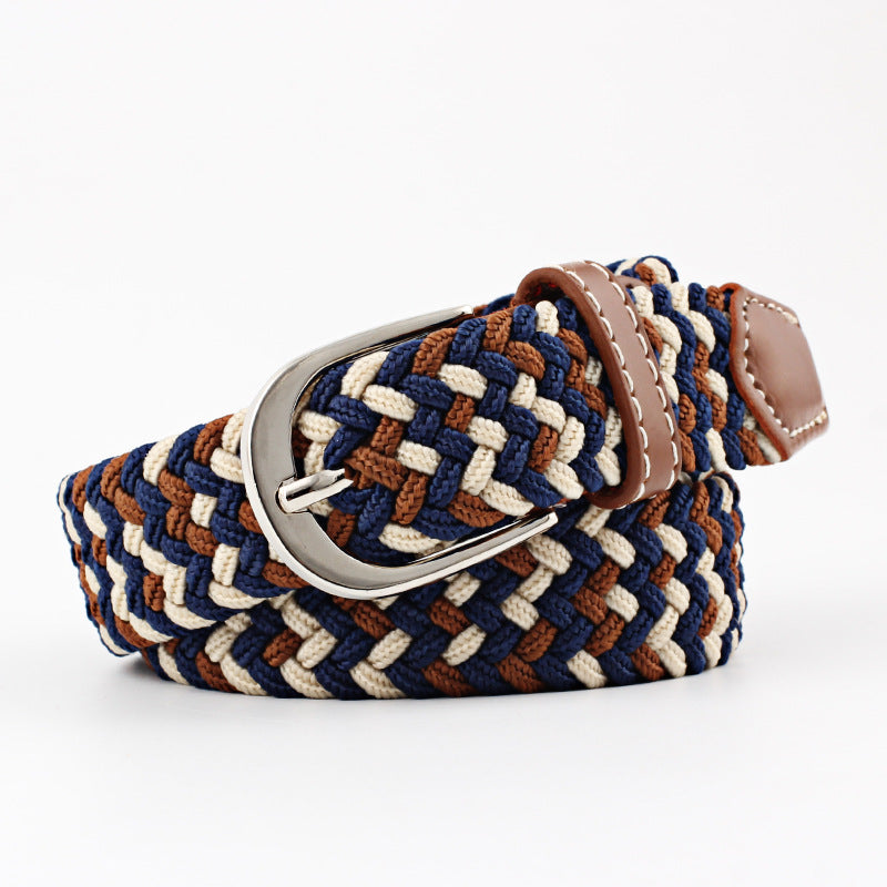 Unisex Canvas Belt - Elastic Woven Waist Belt for Students