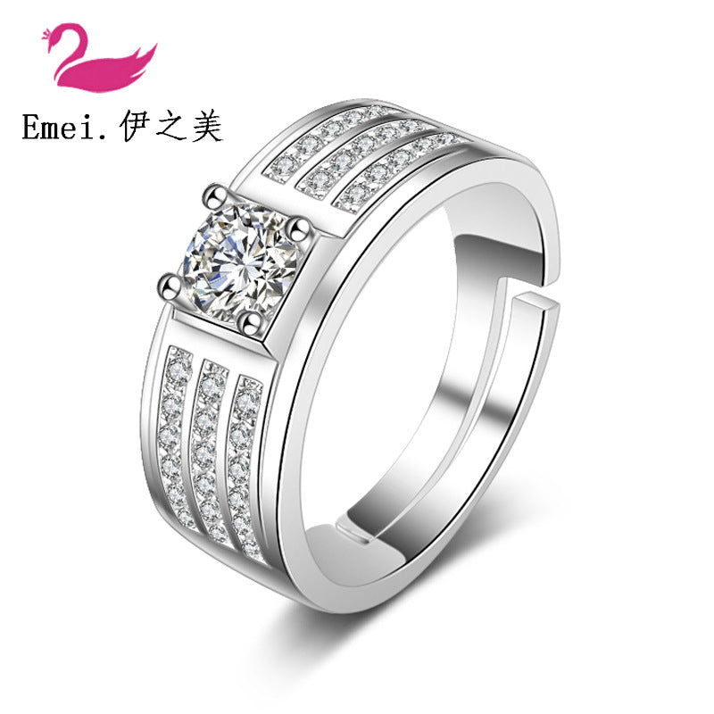Fashionable Men's Moissanite Ring with Diamonds