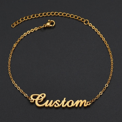 Stainless Steel Letter Bracelet, Handmade Charm Bracelet