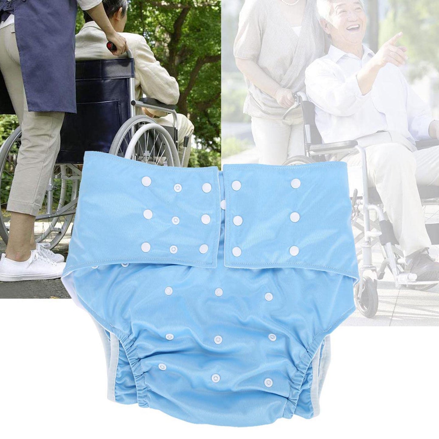 Washable Reusable Adult Diapers Adult Enuresis Diapers Dual Opening Incontinence Care Pocket Home Adjustable and Waterproof Bath Diapers(#2)