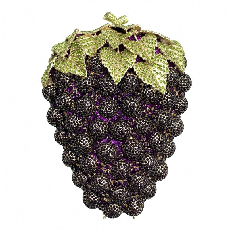 Grape Studded Diamond Evening Bag with Diamonds