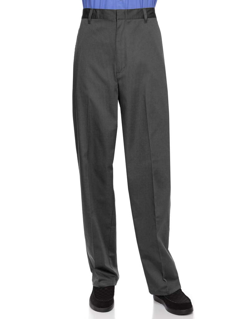 AKA Half Elastic Flat Front Mens Slacks Grey 42 Short 42W x 30L