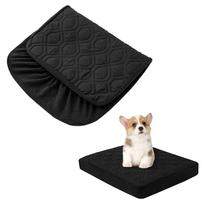 Dog Bed Covers Replacement Washable - Waterproof Dog Bed Covers Quilted Water Absorbable Pet Puppy Bed Cover for Dog Cat Cover Only 30Lx20Wx6H Inches Black