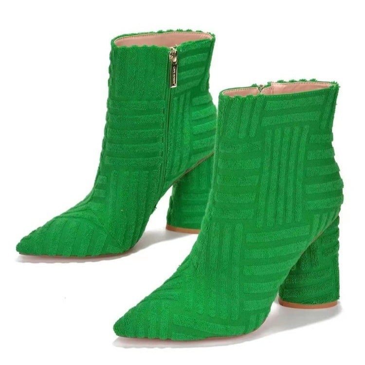 Women's Fashion Heeled Boots with Pointed Toe