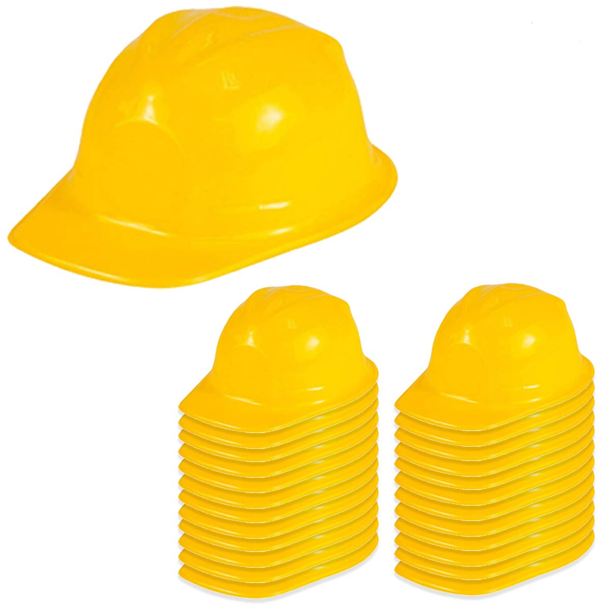 Child Construction Hats - Soft Plastic Construction Helmets by Funny Party Hats (24 Pack)