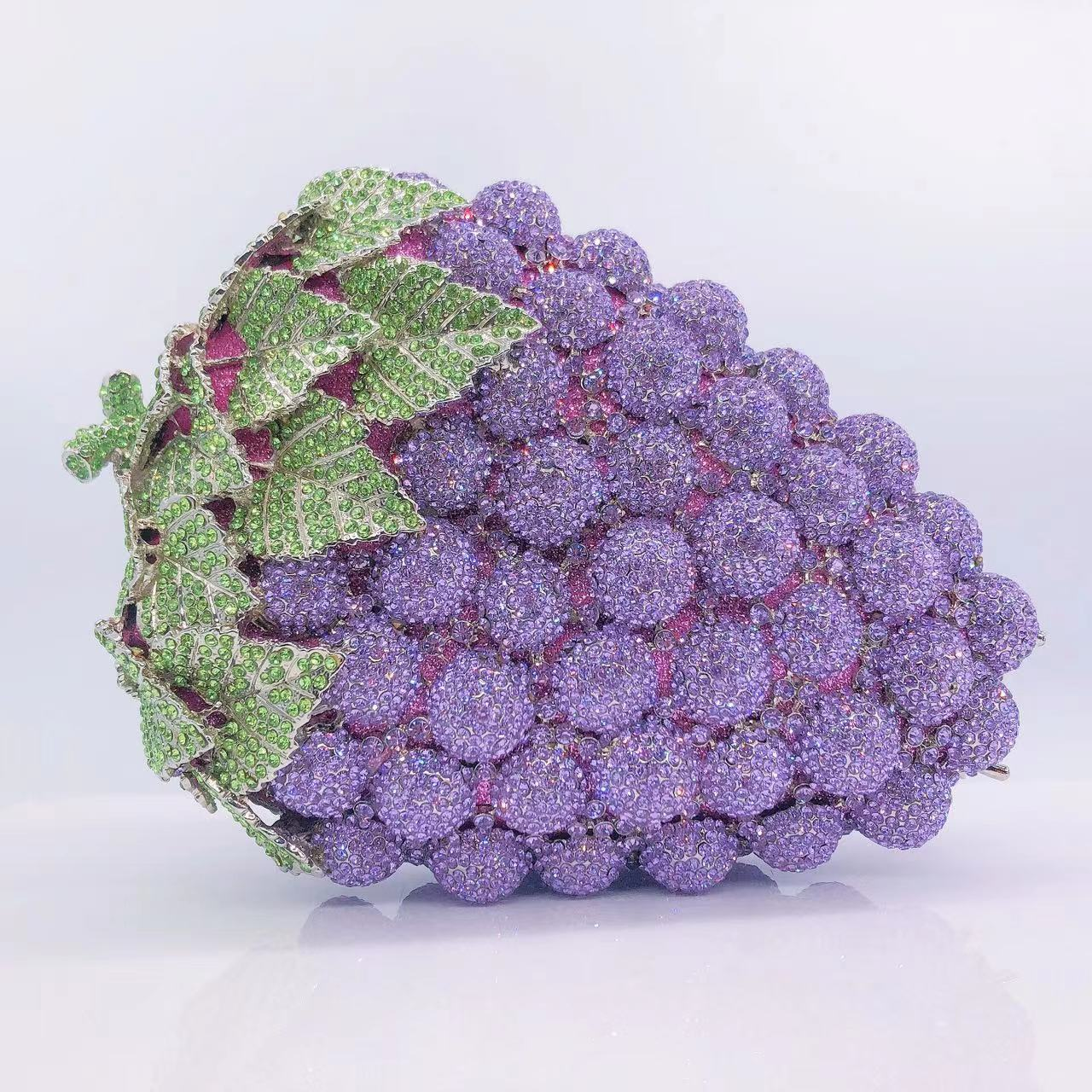 Grape Studded Diamond Evening Bag with Diamonds