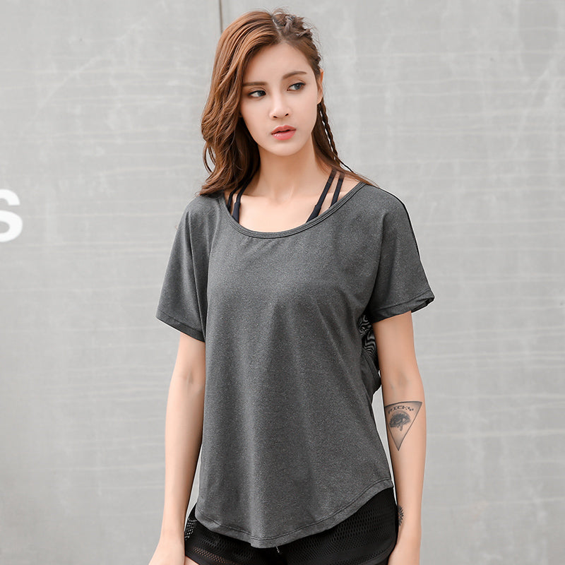 Summer Women's Mesh Patchwork Fitness Running T-shirts