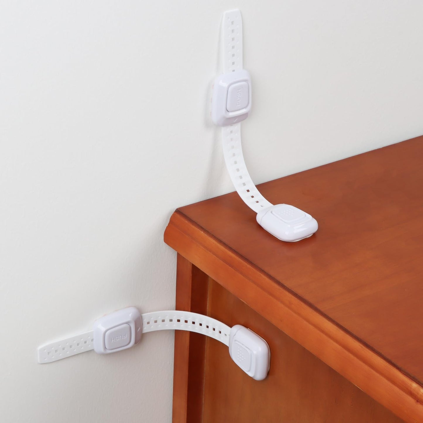 No Drill Furniture Anchors for Baby Proofing Anti-Tip Furniture Anchors Furniture Wall Anchor Furniture Straps Wall Anchor to Protect Toddlers from Falling Furniture Earthquake Straps(4 Pack)