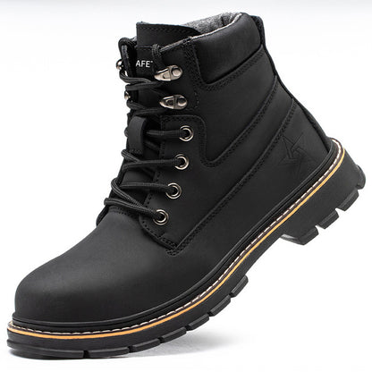 Men's Waterproof Steel-Toe Winter Plush Safety Boots