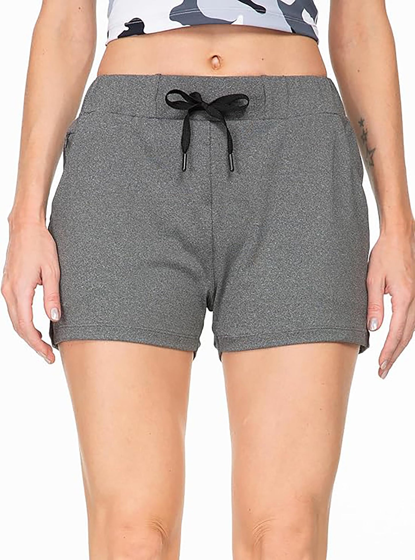 Rrosseyz Running Shorts for Women with Pockets Lightweight Comfy Womens Workout Athletic Shorts(Light Heather GreyM)