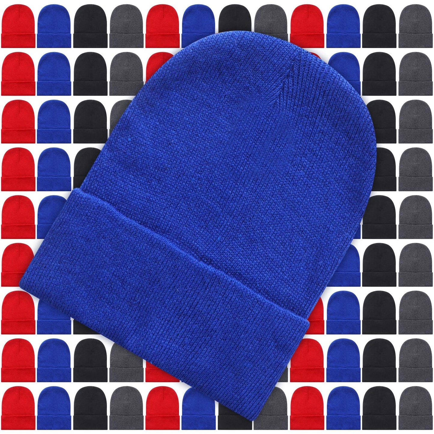 Toulite Bulk Winter Beanies for Homeless Donation Unisex Warm Knitted Beanie Hats Skull Cap(Classic Color)
