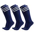 Dxhycc 3 Pairs Kids Soccer Socks Striped Knee High Socks Baseball Softball Socks Youth Athletic Socks for Boys Girls