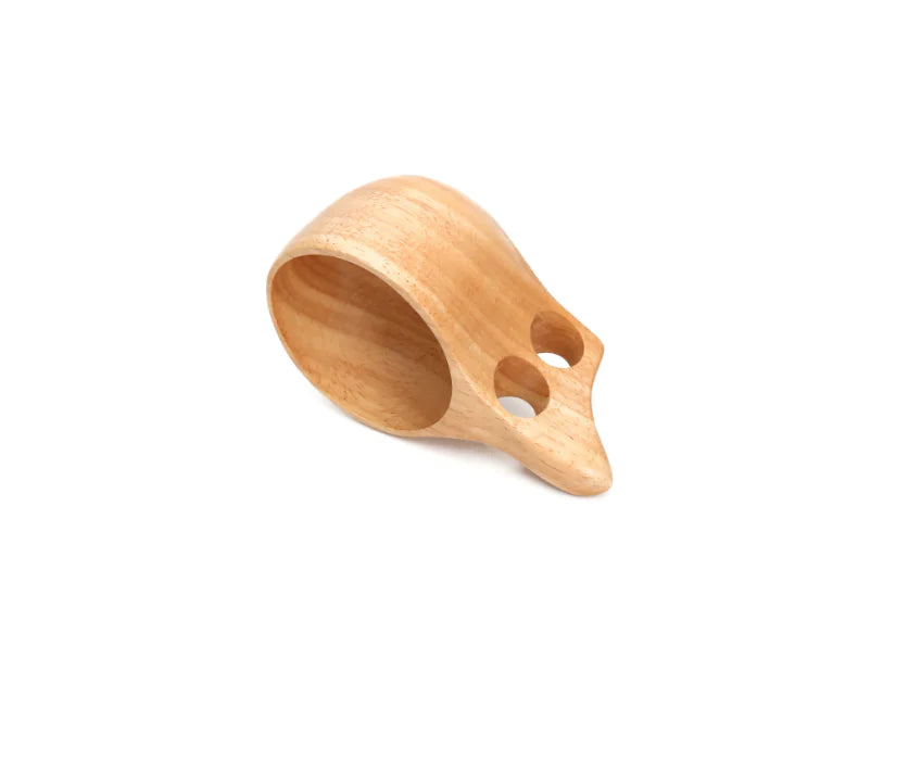 Rubberwood Coffee Cups and Milk Mugs - Double Handle