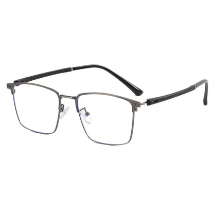 Anti-Blue Light Titanium Semi-Rimless Glasses for Men