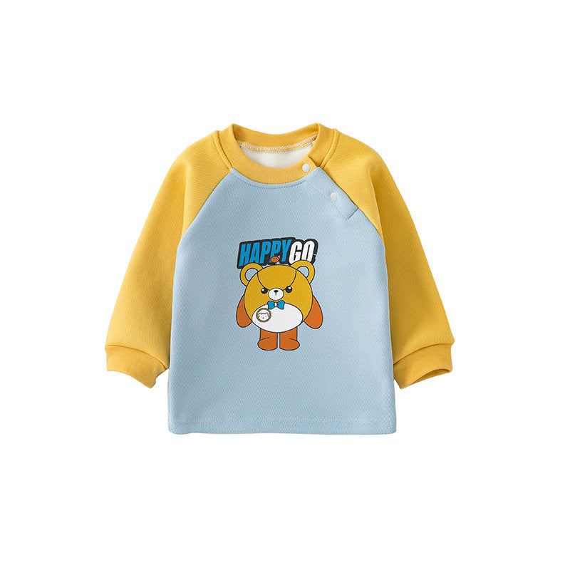 Baby Autumn Winter Warm Fleece Long Sleeve T-Shirt