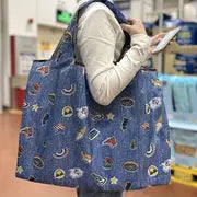 Reusable Cartoon Grocery Tote Bags - Large Capacity (1pc)