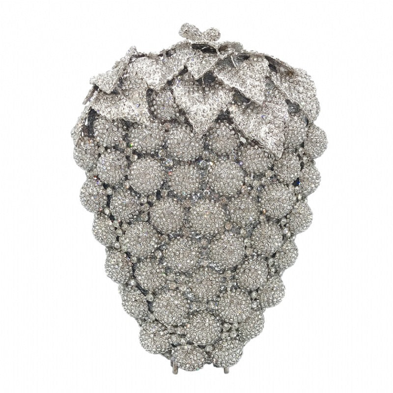 Grape Studded Diamond Evening Bag with Diamonds