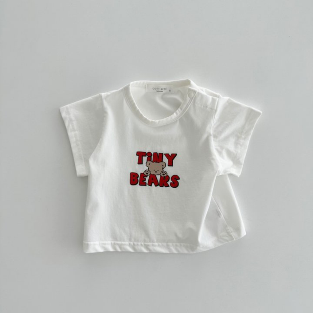 Cute Bear Letter Print Baby T-shirt for Summer