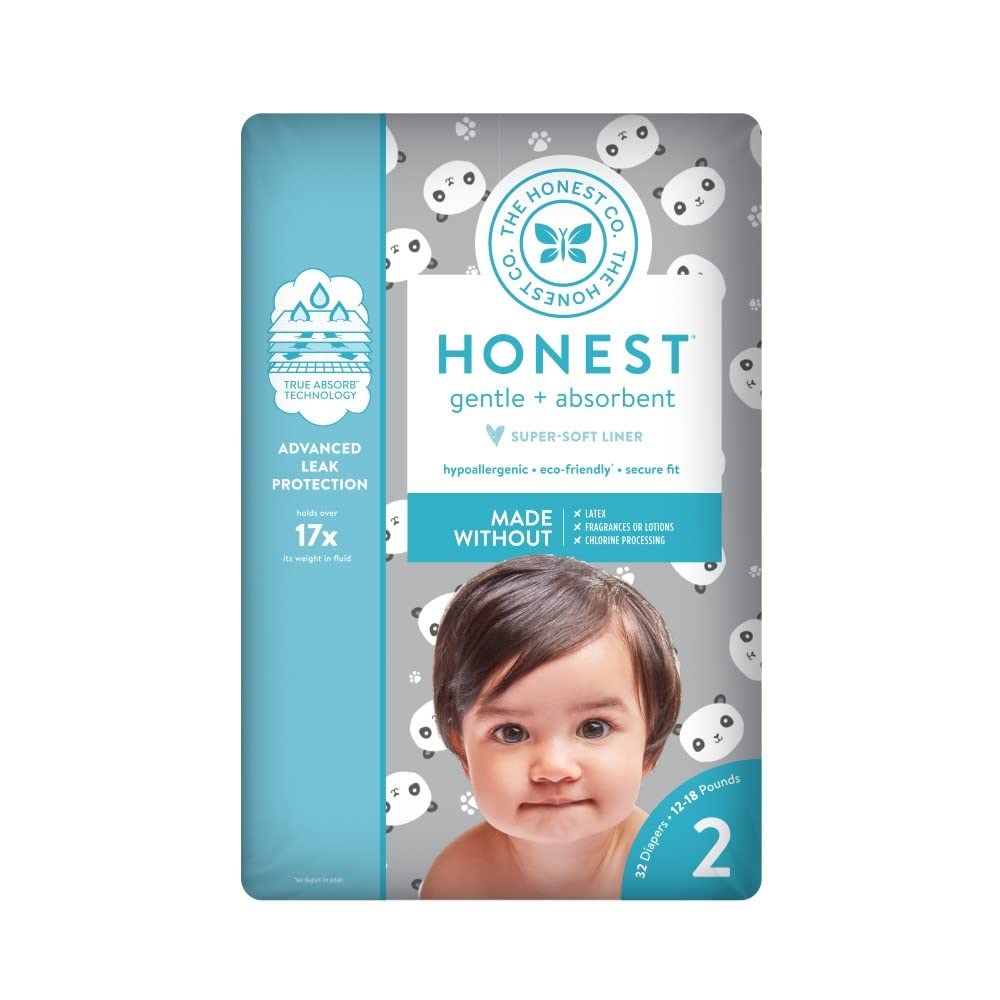 Honest Diapers Size 2 12-18 Pounds Pandas 32 Diapers The Honest Company