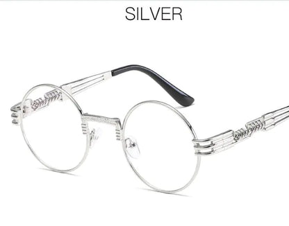 Spring Leg Round Frame Sunglasses - Metal Sunglasses