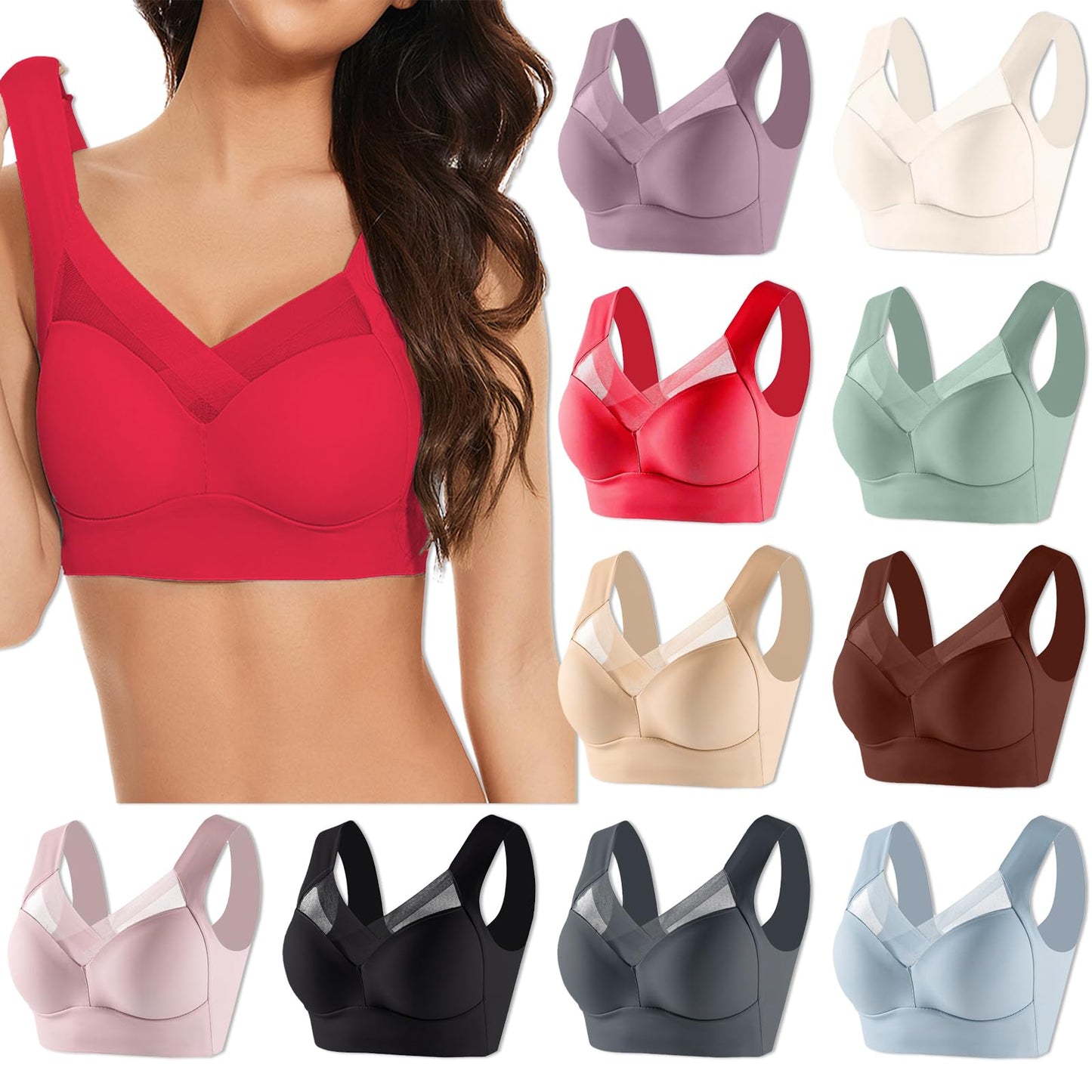Black 2024Early Black Today 2024amaon My Account login sSoft Bras for Women Wirefree Front Close Bras for Older Women Plus Size Bra Bra Long line Bras wome 7