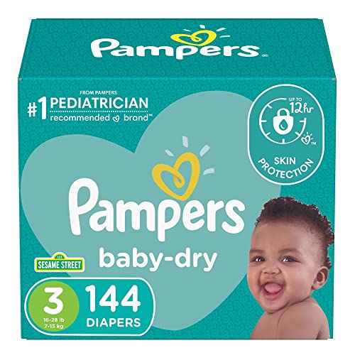 Diapers Size 3 144 Count - Pampers Baby Dry Disposable Baby Diapers Giant Pack