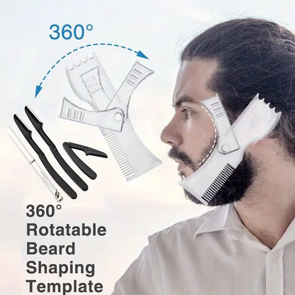 Beard Shaper Kit with Adjustable Stencil and Razors
