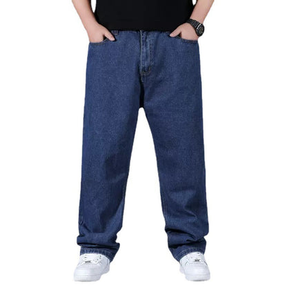 Trendy Plus Size Loose Straight Men's Jeans